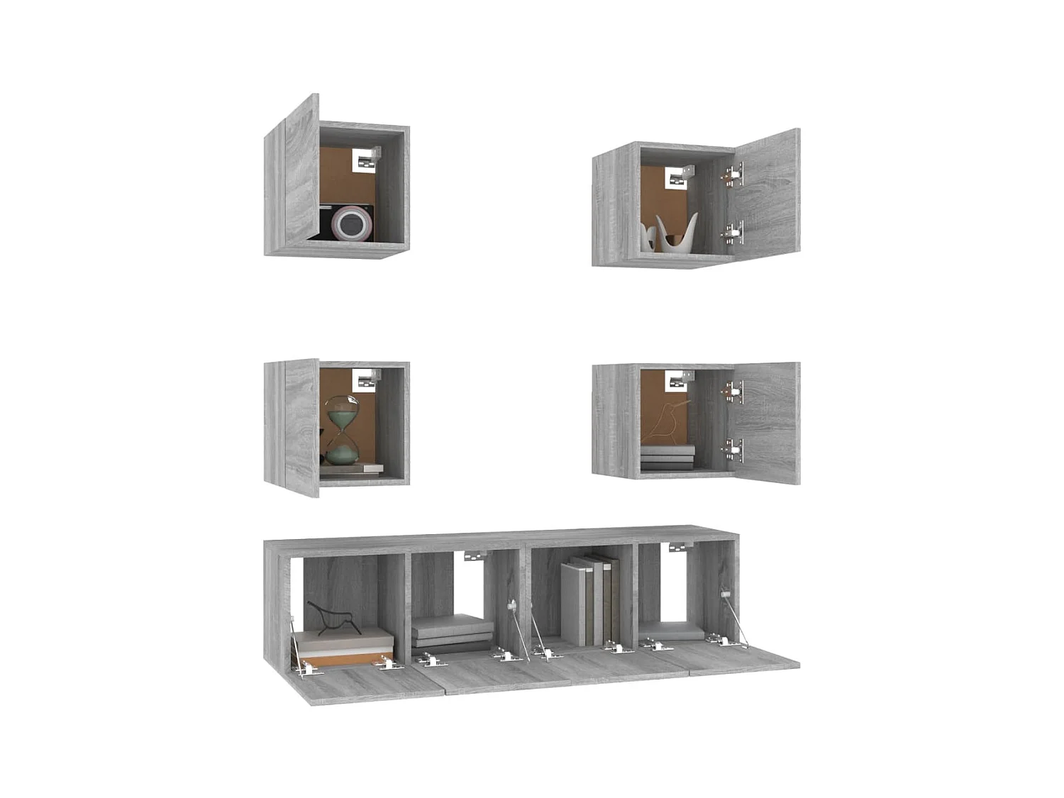 Ensemble de meubles TV 6 pièces Sonoma gris Bois d'ingénierie