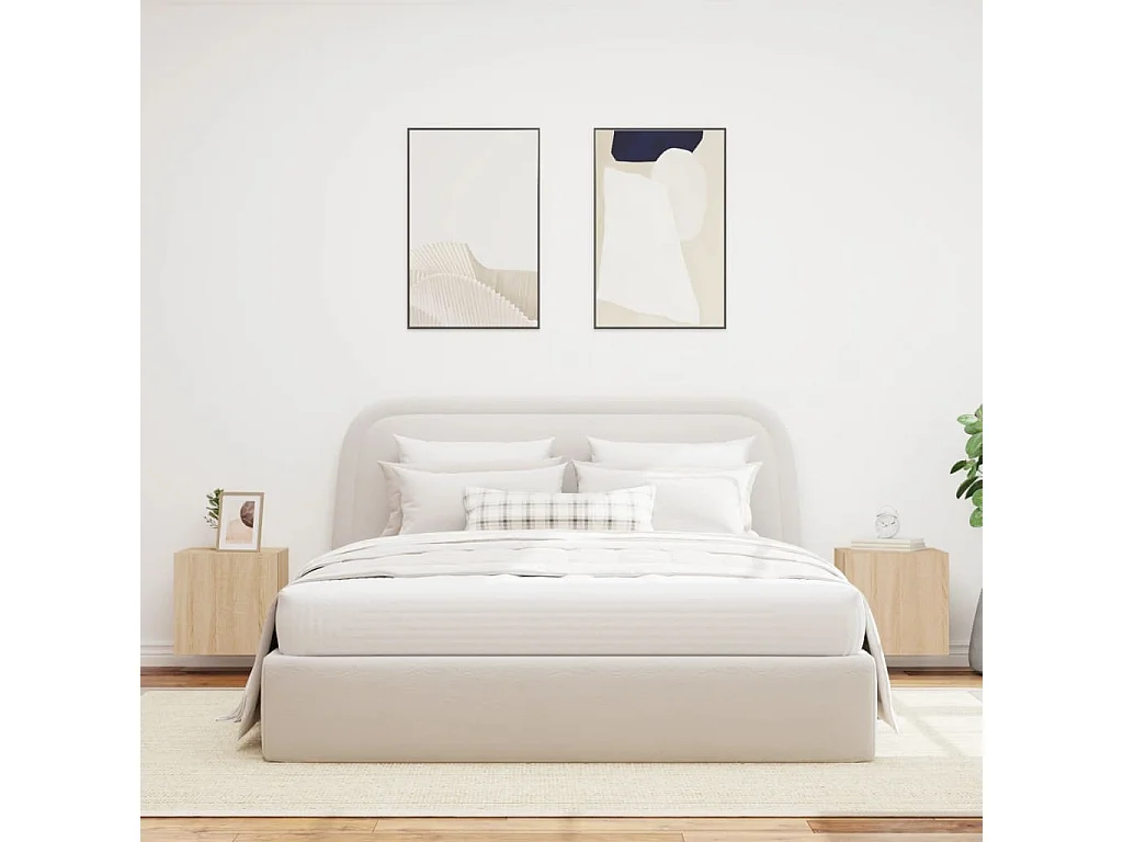 Meubles TV muraux lumières LED 2 pièces chêne sonoma 40,5x35x40 cm