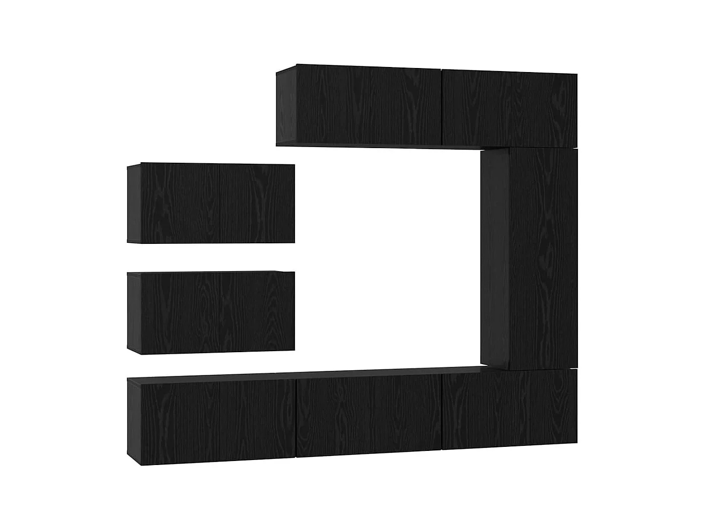 Ensemble meuble TV 8 pièces Chêne noir 30,5 x 30 x 90 cm