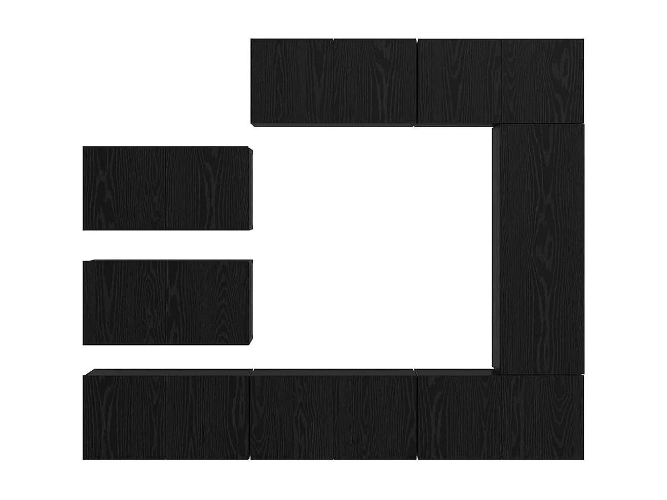 Ensemble meuble TV 8 pièces Chêne noir 30,5 x 30 x 90 cm