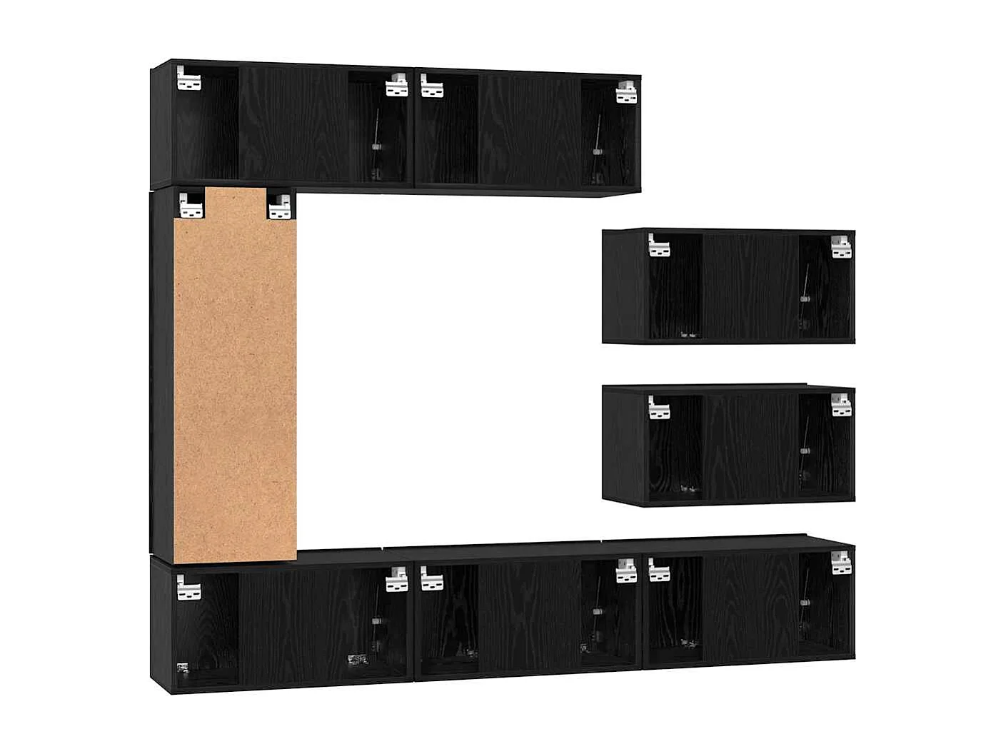 Ensemble meuble TV 8 pièces Chêne noir 30,5 x 30 x 90 cm