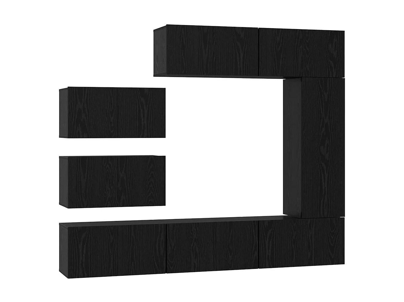 Ensemble meuble TV 8 pièces Chêne noir 30,5 x 30 x 90 cm