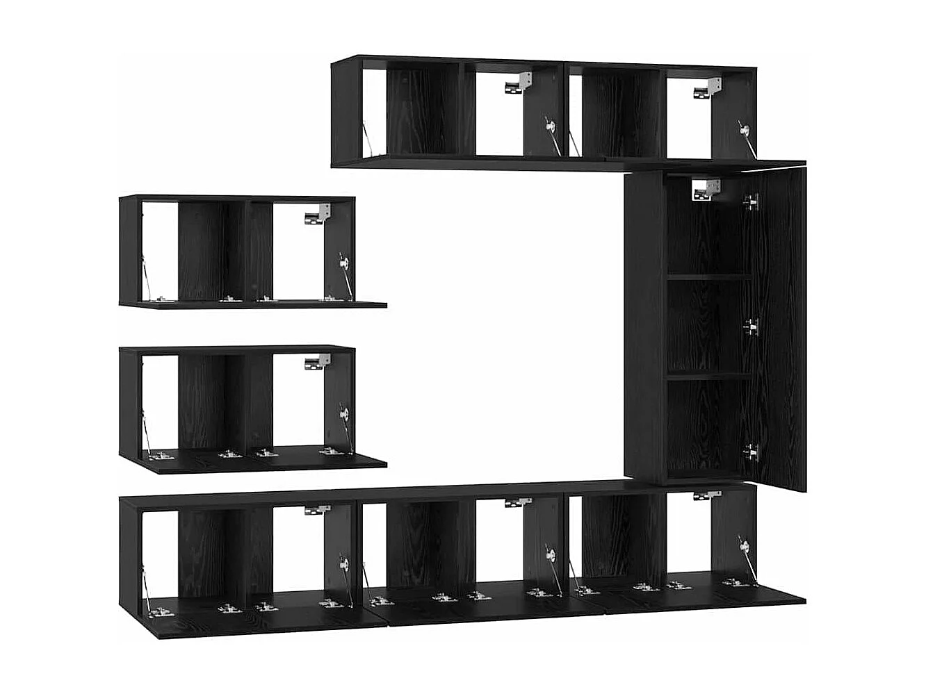 Ensemble meuble TV 8 pièces Chêne noir 30,5 x 30 x 90 cm