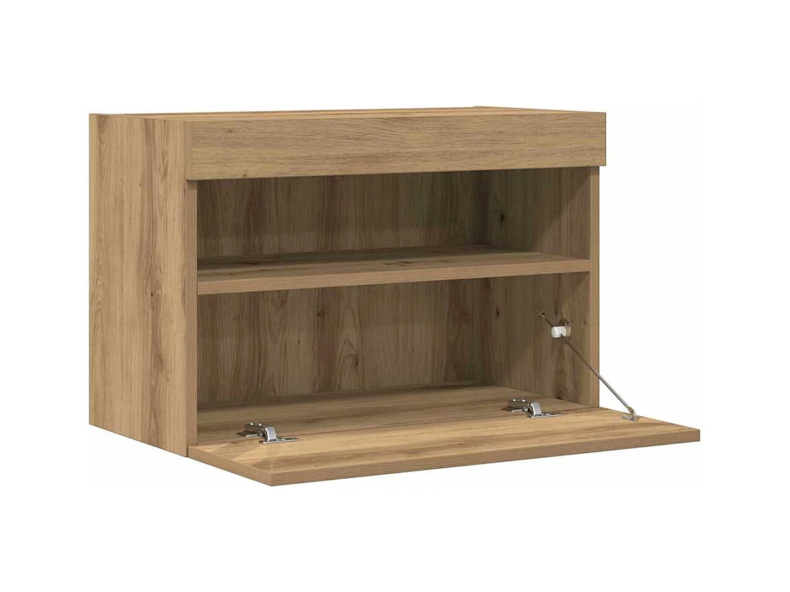 Meuble TV mural Montage mural chêne artisanal 60 x 30 x 40 cm