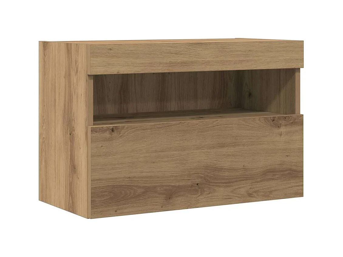 Meuble TV mural Montage mural chêne artisanal 60 x 30 x 40 cm