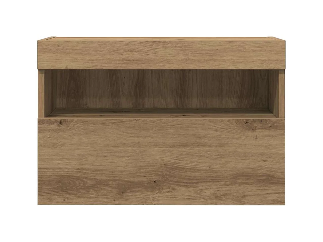 Meuble TV mural Montage mural chêne artisanal 60 x 30 x 40 cm
