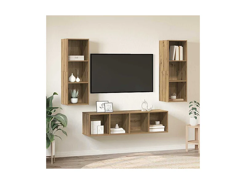 Ensemble de meubles TV 3 pièces chêne artisanal 37 x 37 x 142.5 cm