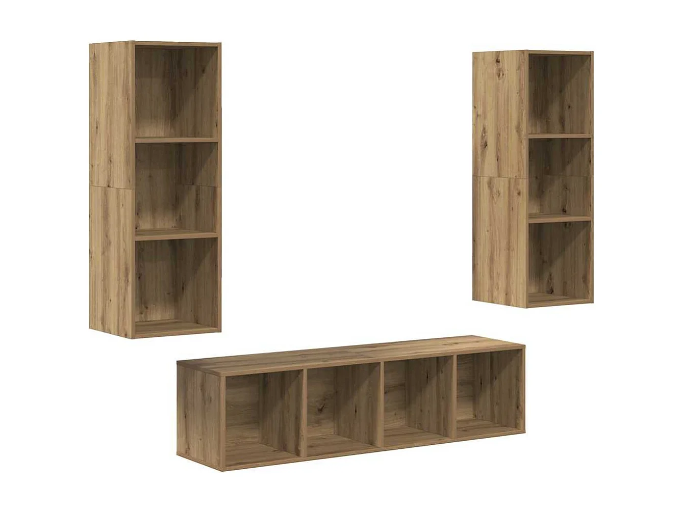 Ensemble de meubles TV 3 pièces chêne artisanal 37 x 37 x 142.5 cm