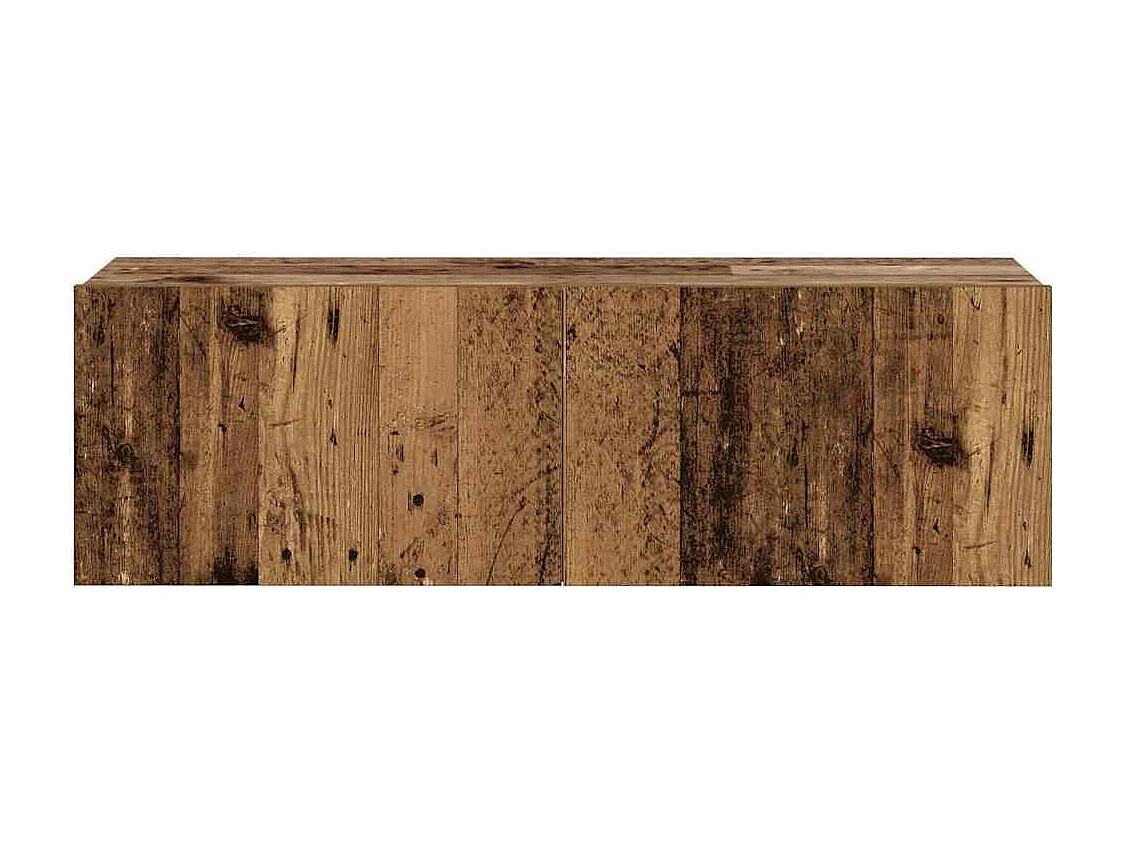 Conjunto de mueble de TV 8 piezas montado la pared madera vieja