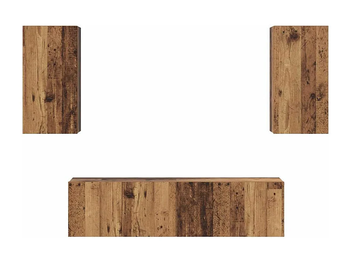 Ensemble meuble TV 4 pièces Bois ancien 60 x 30 x 30 cm