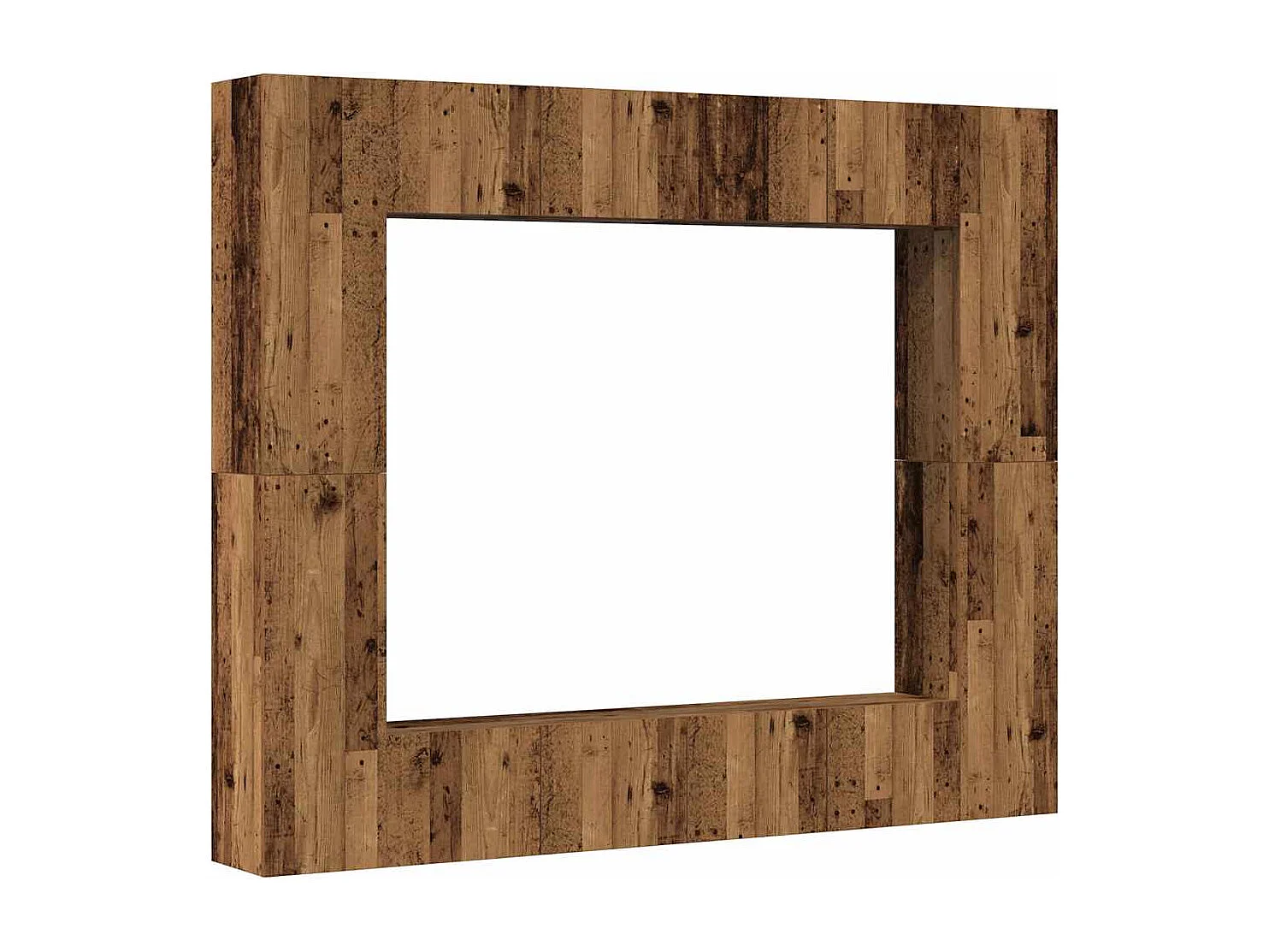 8-delig Tv-meubelset wandmontage bewerkt hout oud houtkleurig