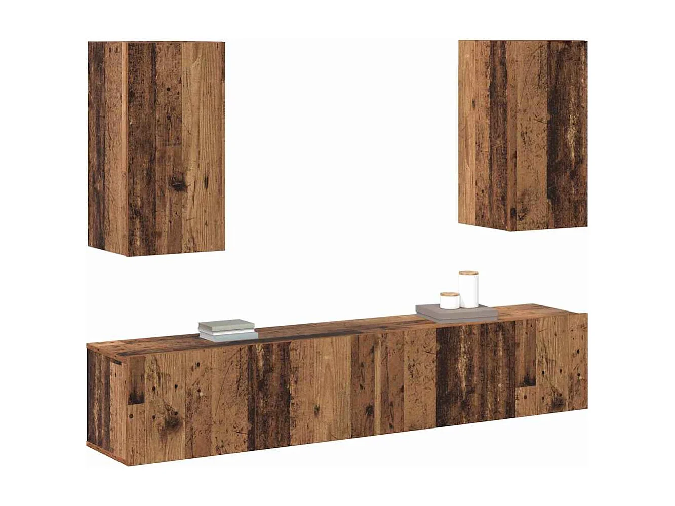 Ensemble meuble TV 4 pièces Bois ancien 160 x 30 x 30 cm