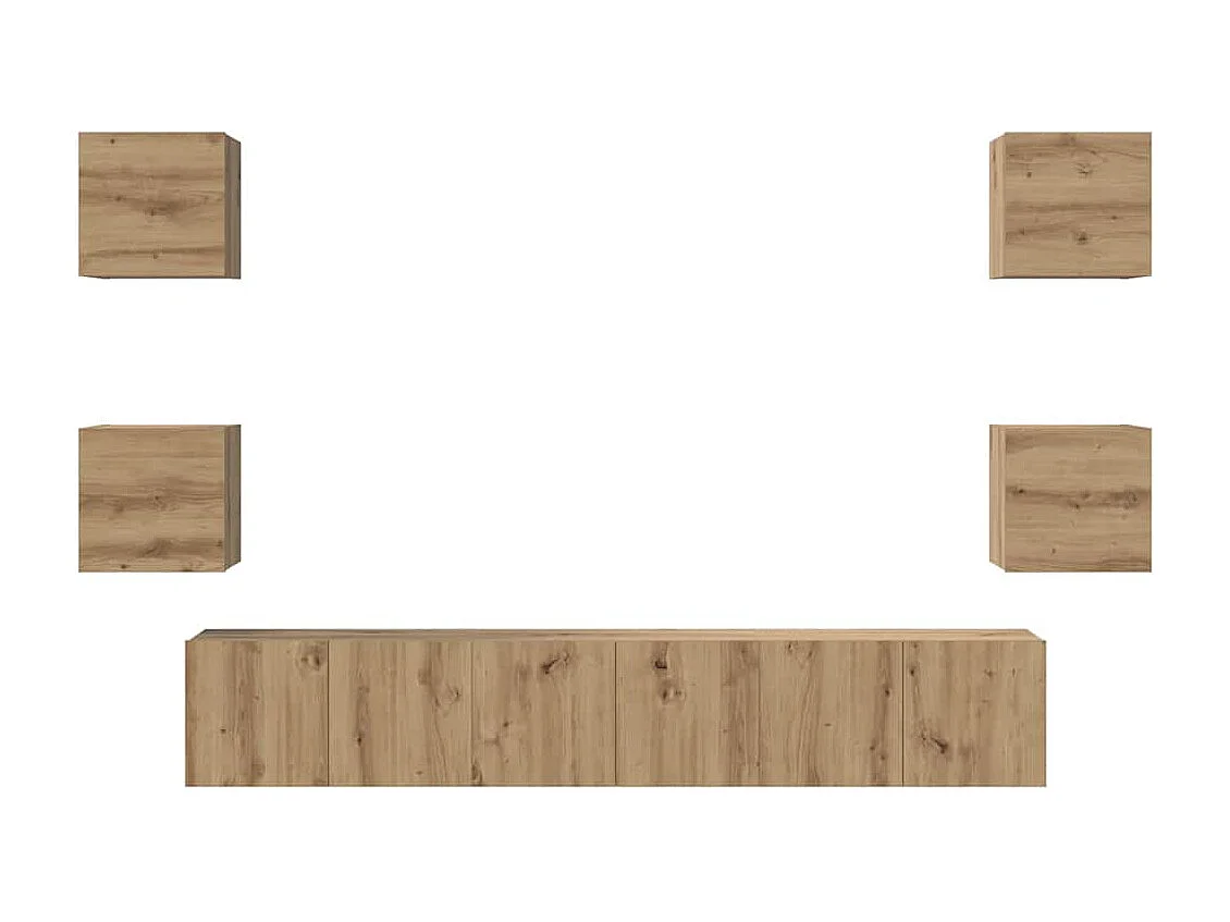 Ensemble meuble TV 7 pièces chêne artisanal 60 x 30 x 30 cm