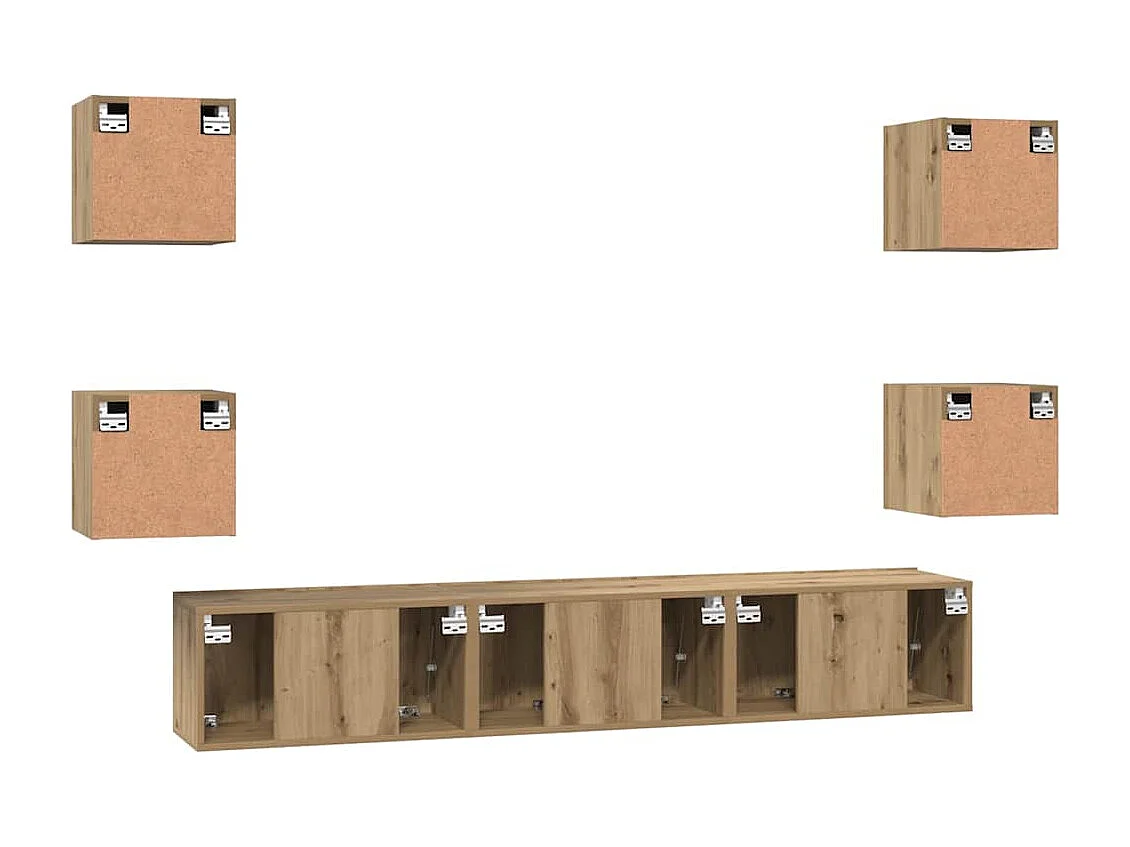 Ensemble meuble TV 7 pièces chêne artisanal 60 x 30 x 30 cm