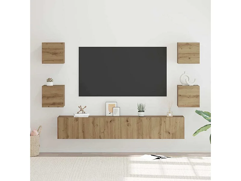 Ensemble meuble TV 7 pièces chêne artisanal 60 x 30 x 30 cm