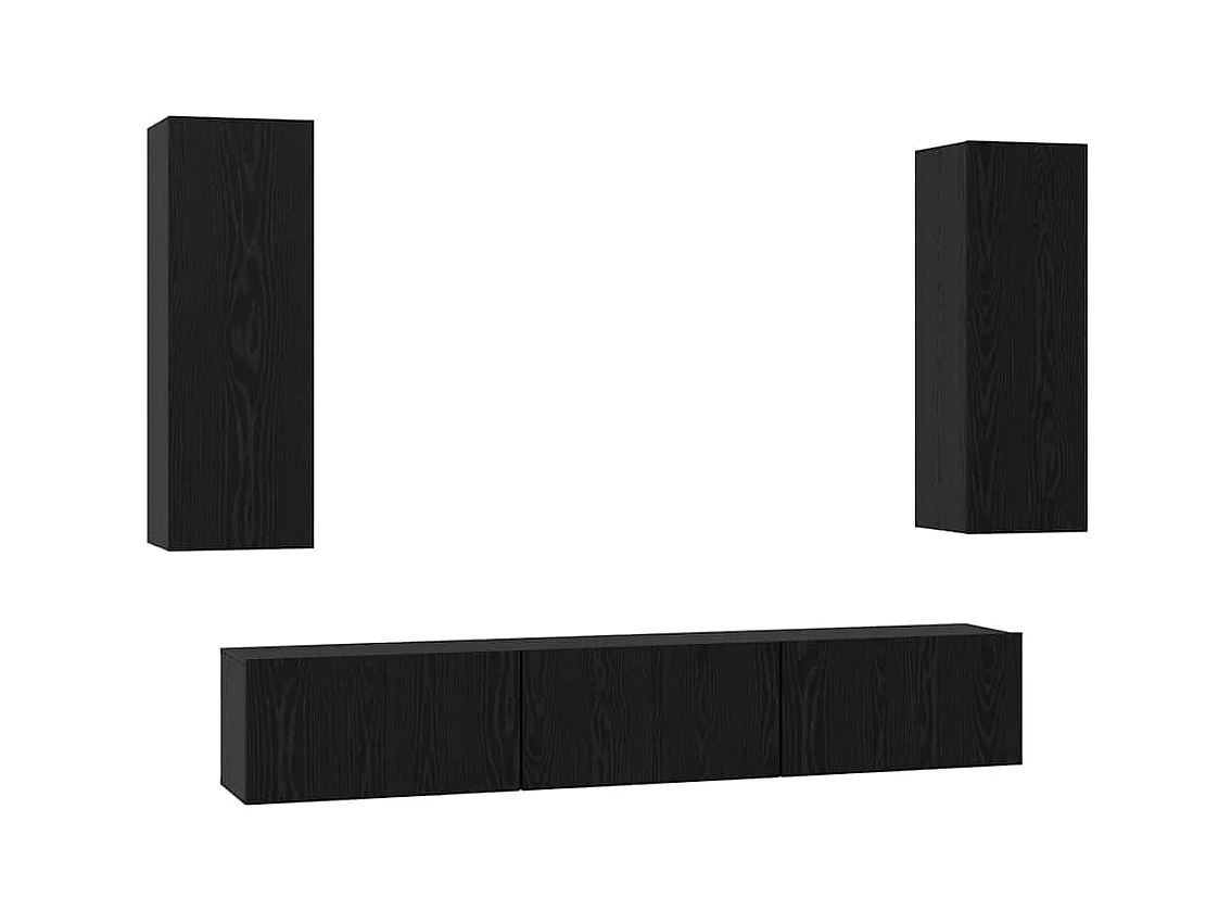 Ensemble meuble TV 5 pièces Chêne noir Moyen 30,5 x 30 x 90 cm