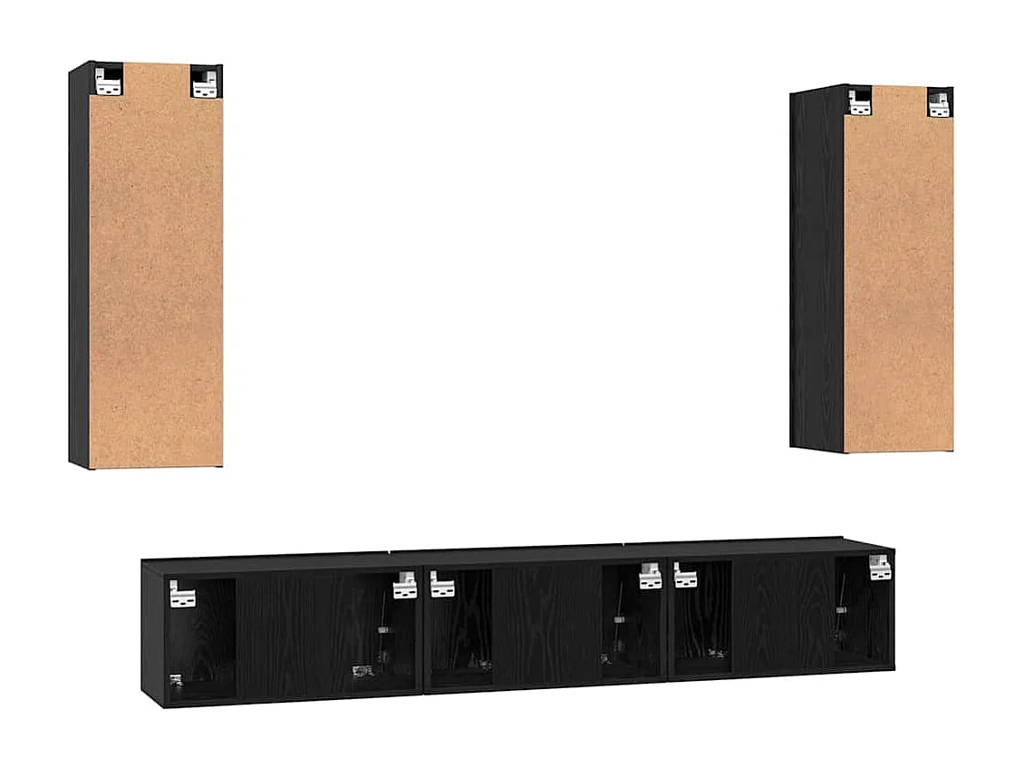 Ensemble meuble TV 5 pièces Chêne noir Moyen 30,5 x 30 x 90 cm