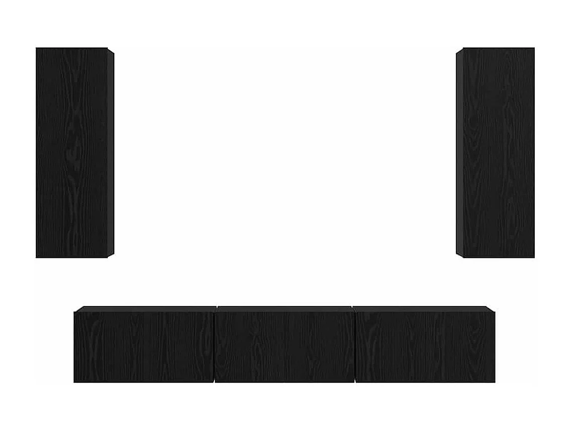 Ensemble meuble TV 5 pièces Chêne noir Moyen 30,5 x 30 x 90 cm