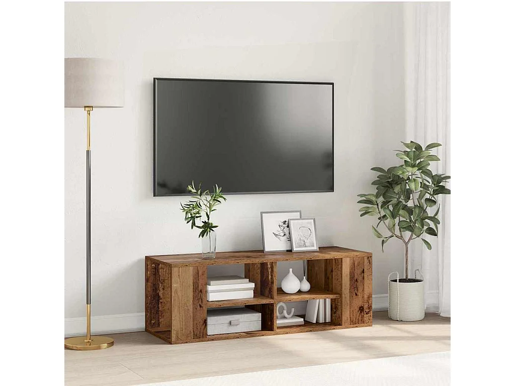 Meuble TV mural Bois ancien 102 x 35 x 35 cm Bois d'ingénierie