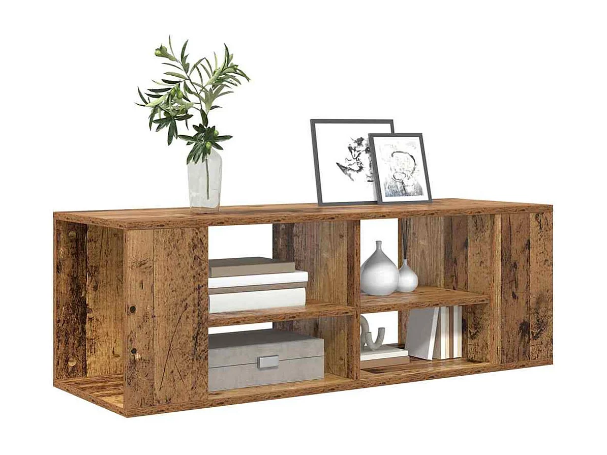 Meuble TV mural Bois ancien 102 x 35 x 35 cm Bois d'ingénierie