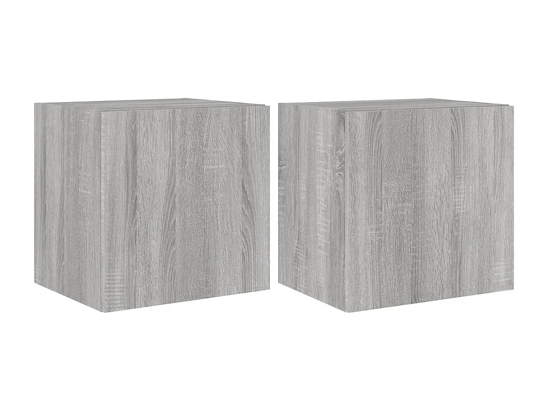 Meubles TV muraux et lumières LED 2pièces sonoma gris 40,5x35x40cm