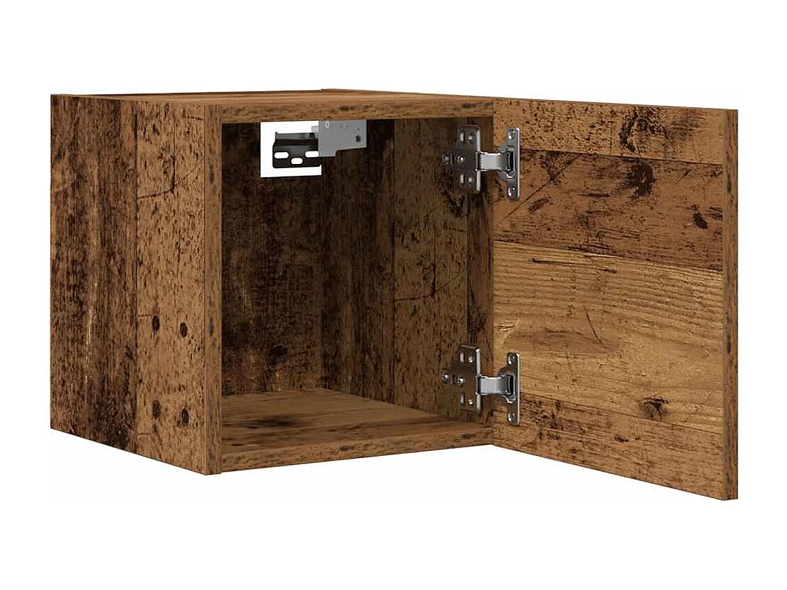 Meuble TV mural vieux bois 30,5x30x30 cm