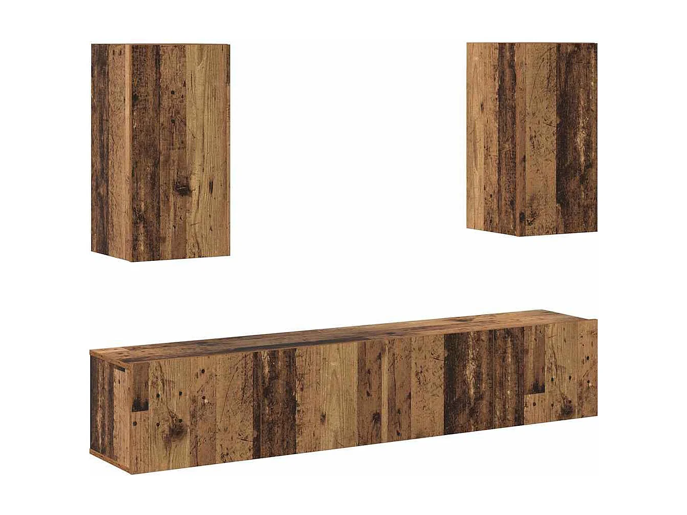 Ensemble meuble TV 4 pièces Bois ancien 80 x 30 x 30 cm