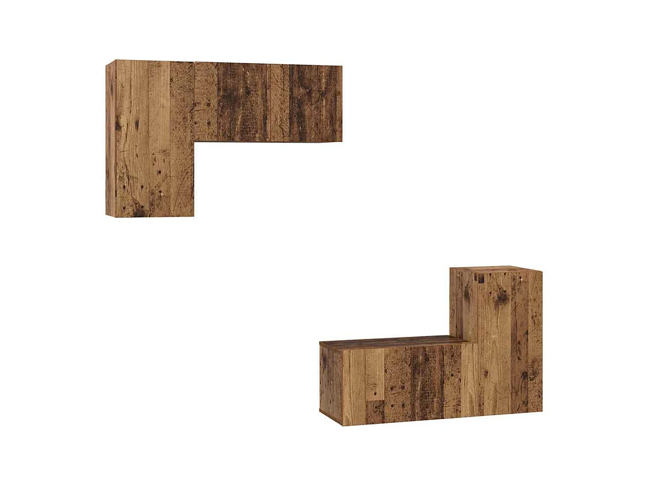 Ensemble meuble TV 4 pièces Bois ancien 60 x 30 x 30 cm