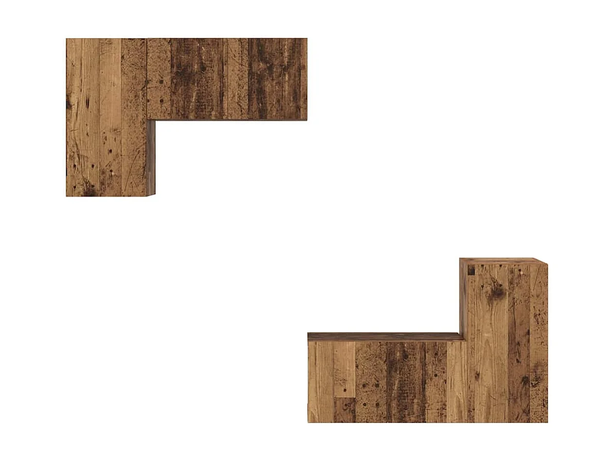 Ensemble meuble TV 4 pièces Bois ancien 60 x 30 x 30 cm