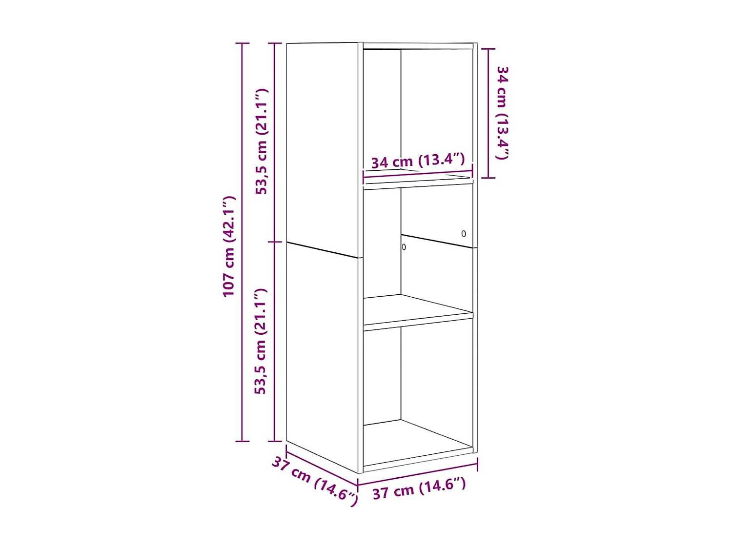 Ensemble de meubles TV 3 pièces Bois ancien 37 x 37 x 142.5 cm