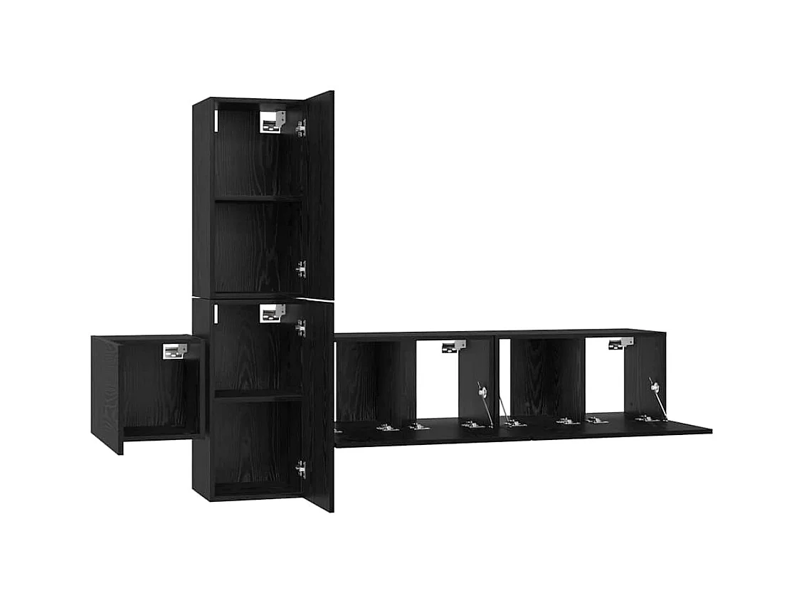 Ensemble meuble TV 5 pièces Chêne noir 181 x 30 x 120 cm