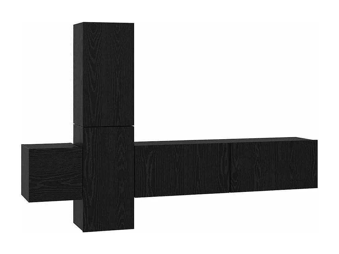 Ensemble meuble TV 5 pièces Chêne noir 181 x 30 x 120 cm