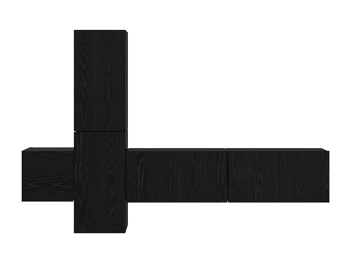 Ensemble meuble TV 5 pièces Chêne noir 181 x 30 x 120 cm