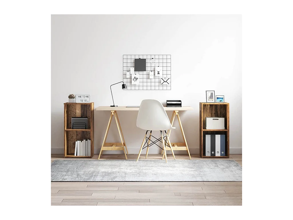 Ensemble meuble TV 2 pièces Bois ancien 72 x 35 x 36.5 cm