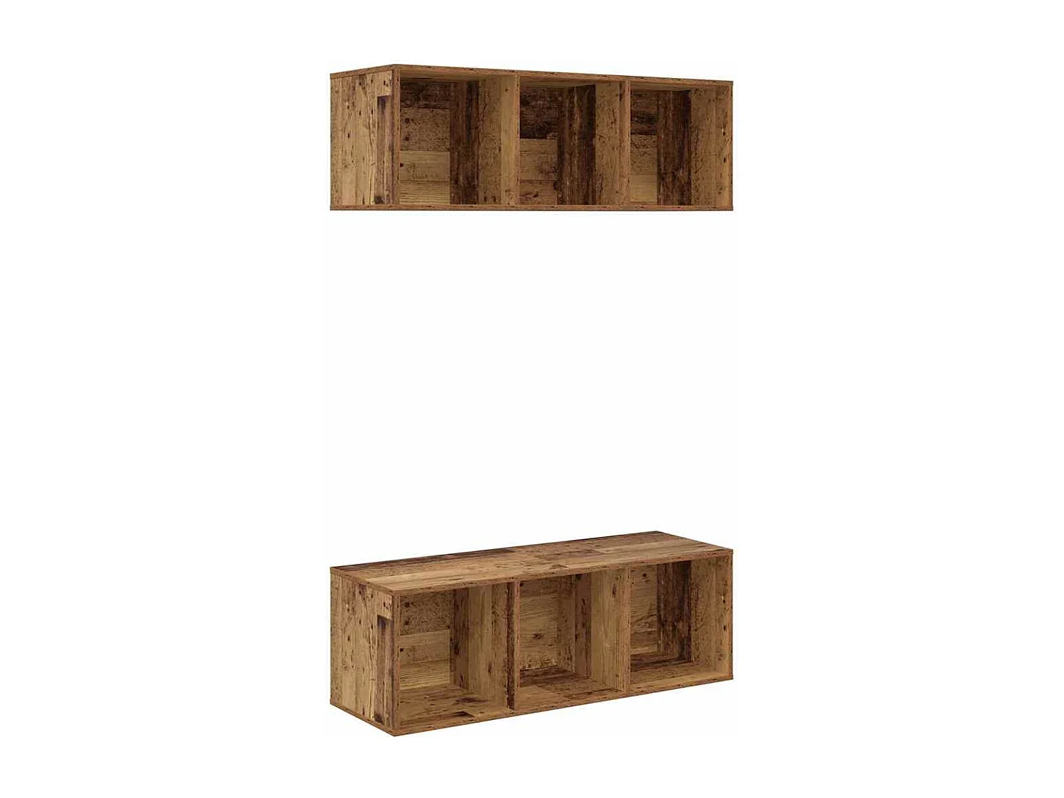 Meubles TV muraux 2 pièces Bois ancien 37 x 37 x 107 cm