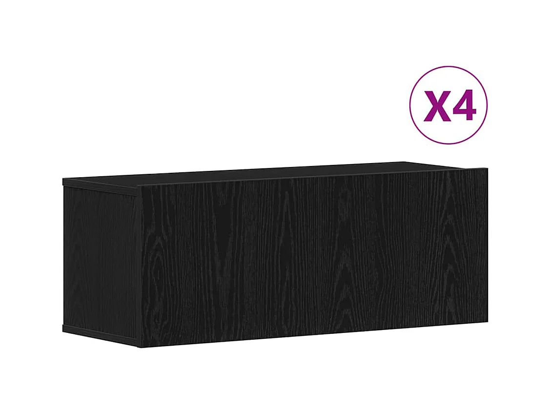 Ensemble meuble TV 4 pièces Chêne noir 80 x 30 x 30 cm