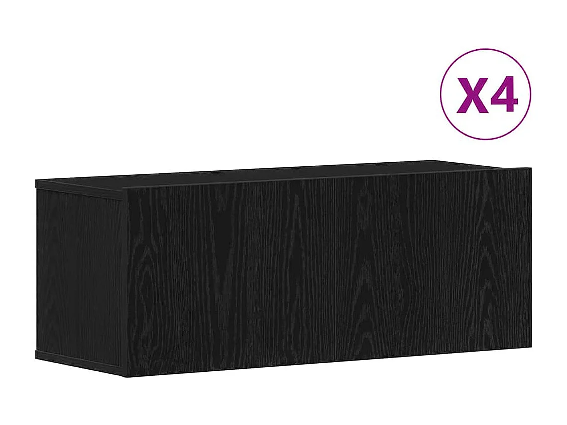 Ensemble meuble TV 4 pièces Chêne noir 80 x 30 x 30 cm