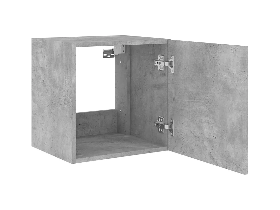 Meuble TV mural avec lumières LED gris béton 40,5x35x40 cm