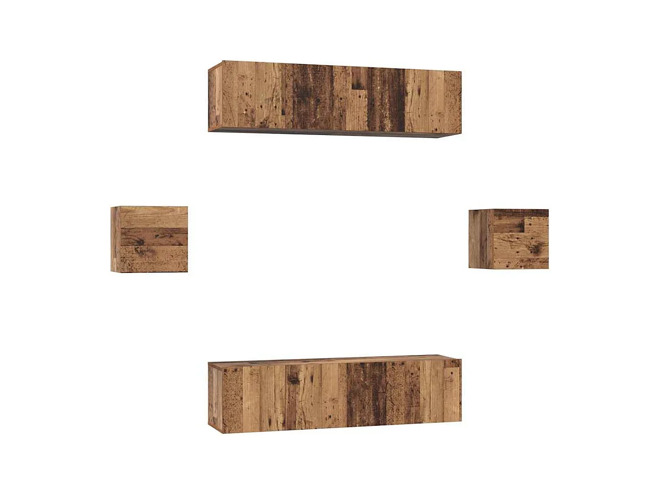 Ensemble meuble TV 6 pièces Bois ancien 60 x 30 x 30 cm