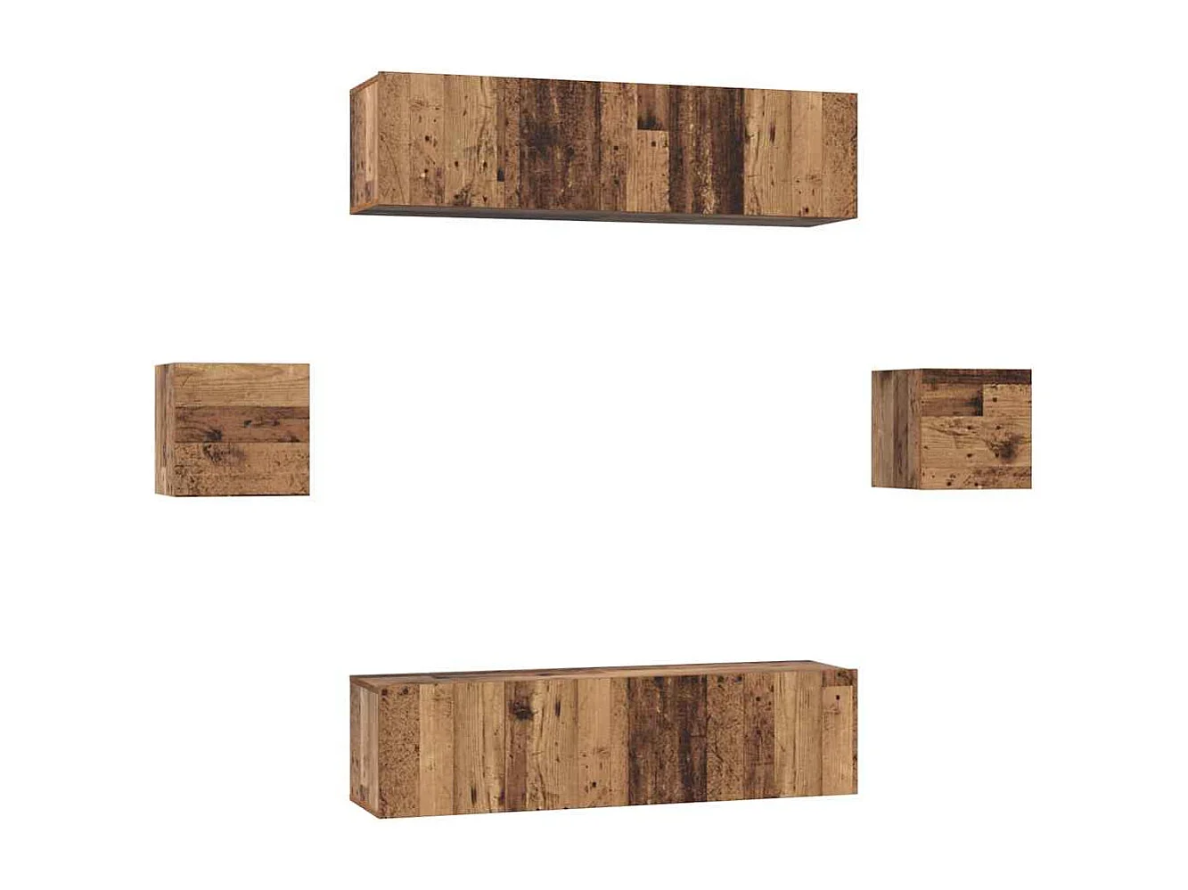 Conjunto de móvel de TV 6 peças Madeira antiga 60 x 30 x 30 cm