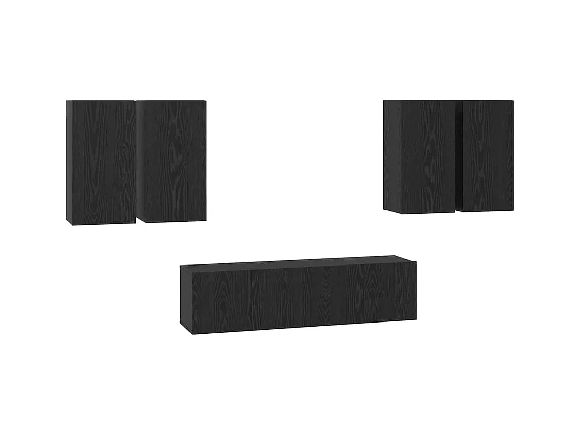 Ensemble meuble TV 6 pièces Chêne noir 60 x 30 x 30 cm