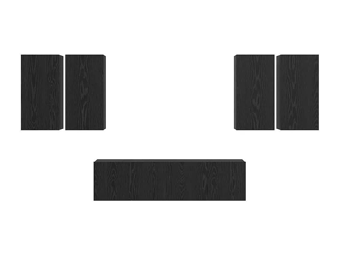 Ensemble meuble TV 6 pièces Chêne noir 60 x 30 x 30 cm