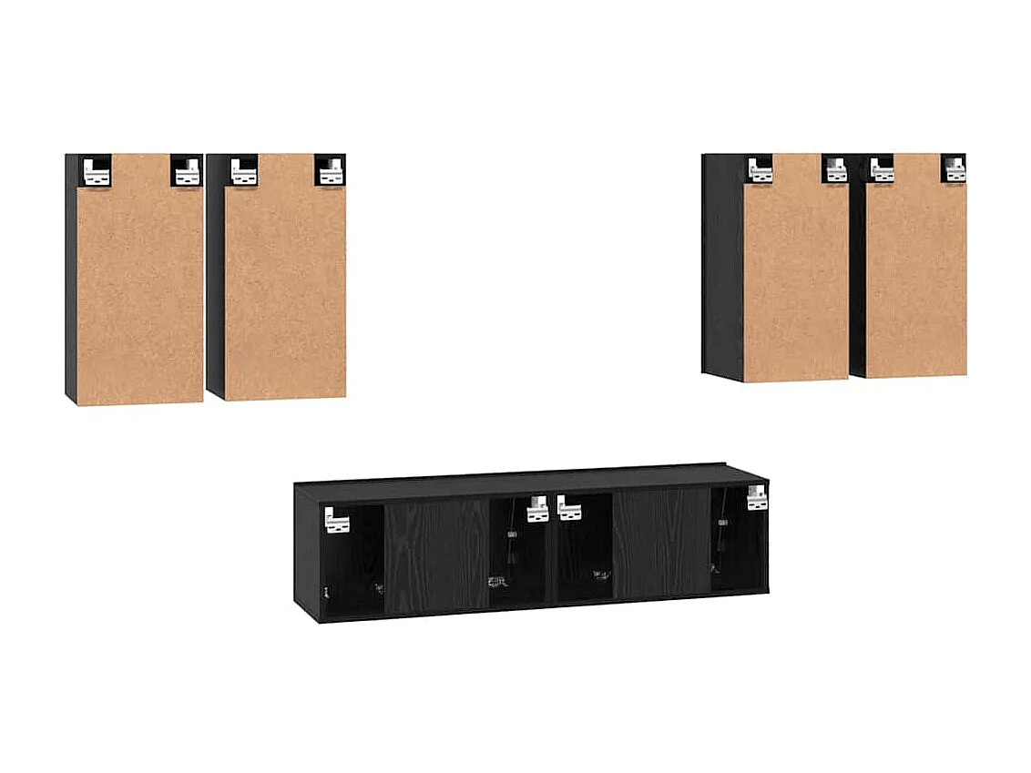 Ensemble meuble TV 6 pièces Chêne noir 60 x 30 x 30 cm