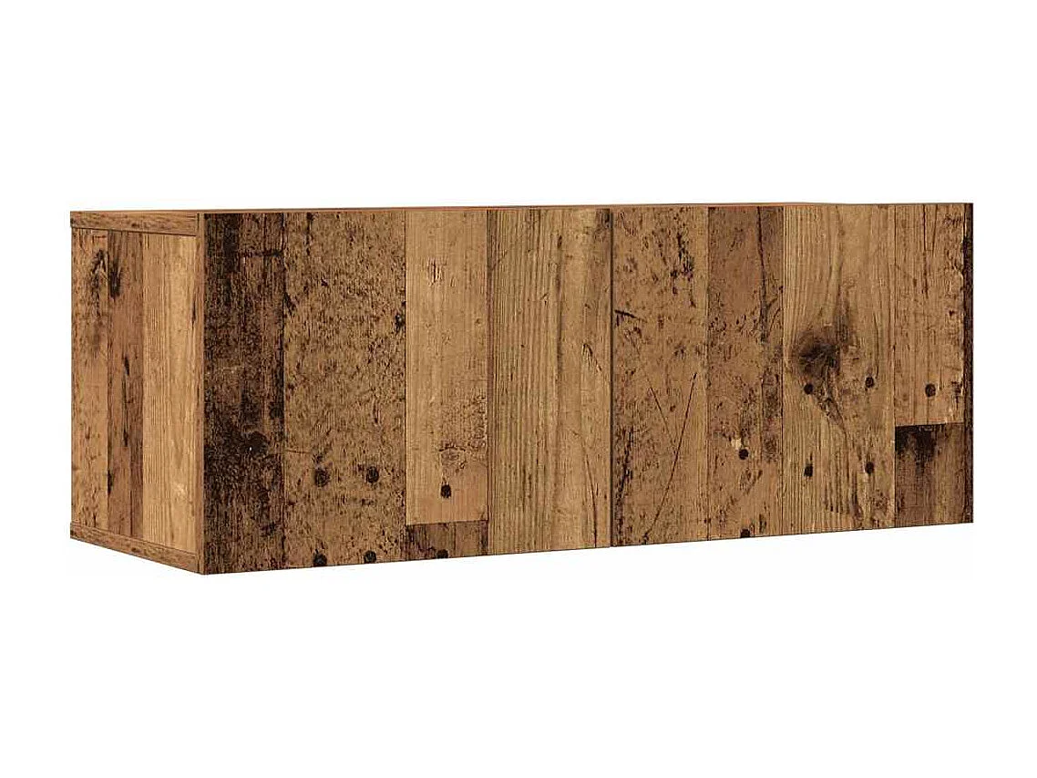 Ensemble de meuble TV mural 4 pièces vieux bois bois d'ingénierie