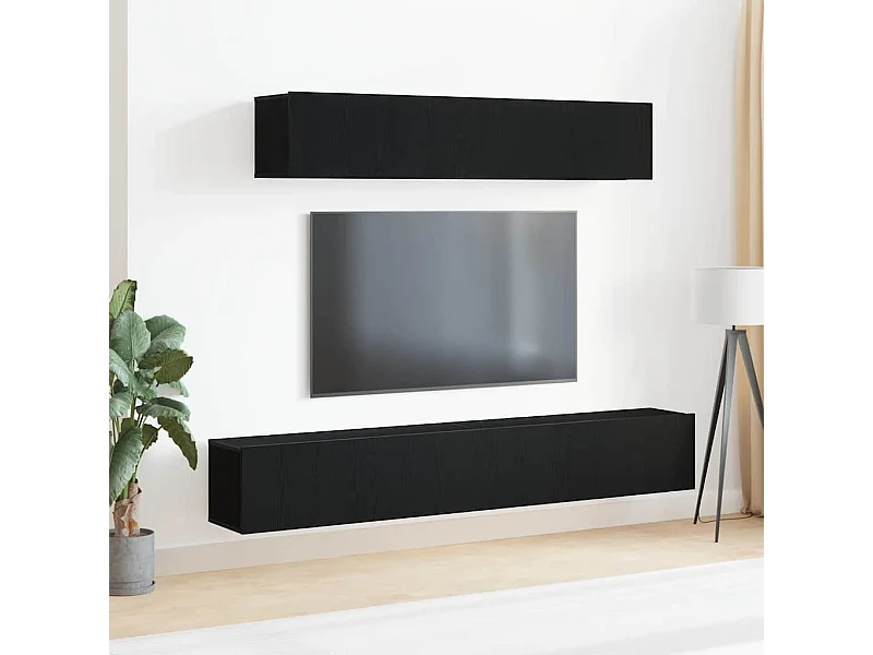 Ensemble meuble TV 4 pièces Chêne noir 100 x 30 x 30 cm