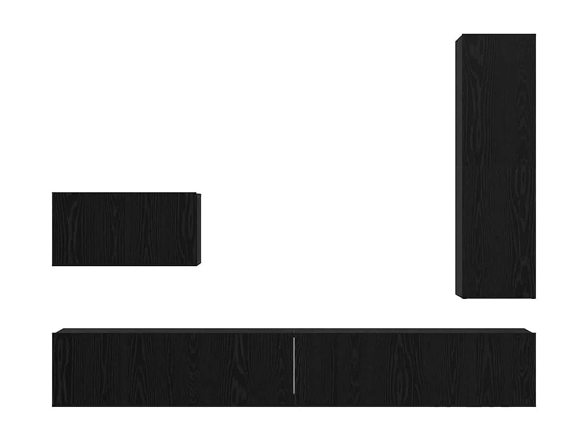 Ensemble meuble TV 4 pièces Chêne noir 200 x 30 x 30 cm
