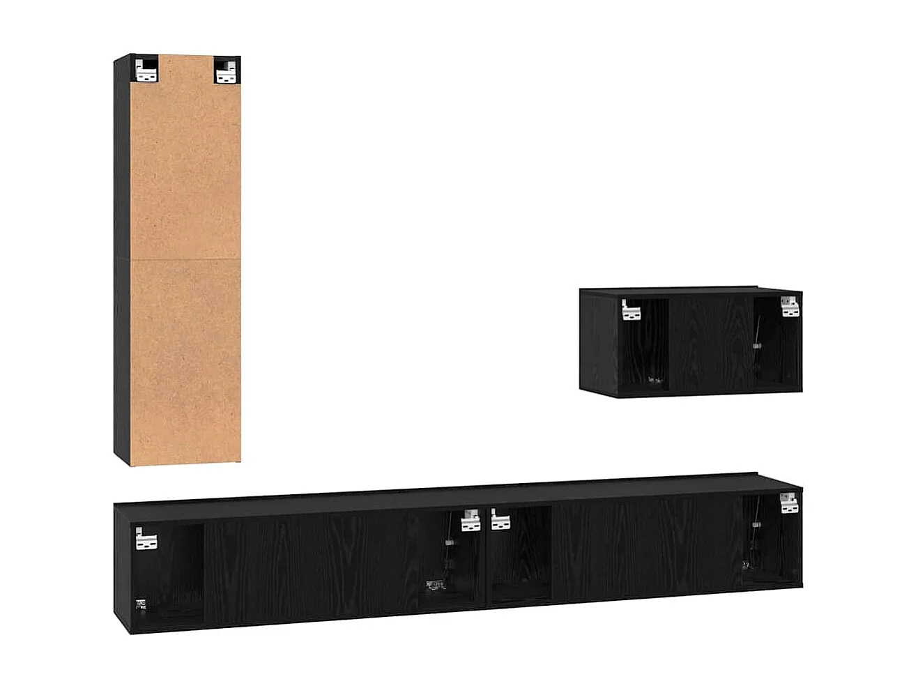 Ensemble meuble TV 4 pièces Chêne noir 200 x 30 x 30 cm