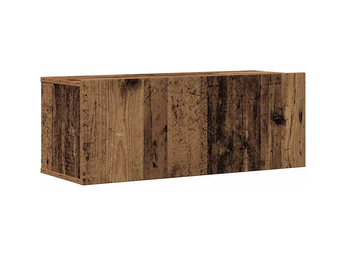 4-delig Tv-meubelset wandmontage bewerkt hout oud houtkleurig
