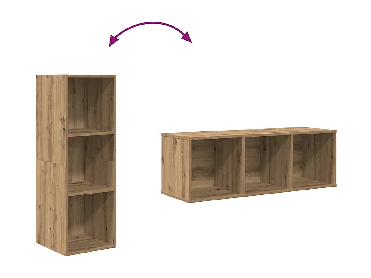 Ensemble de meubles TV 3 pièces chêne artisanal 37 x 37 x 107 cm