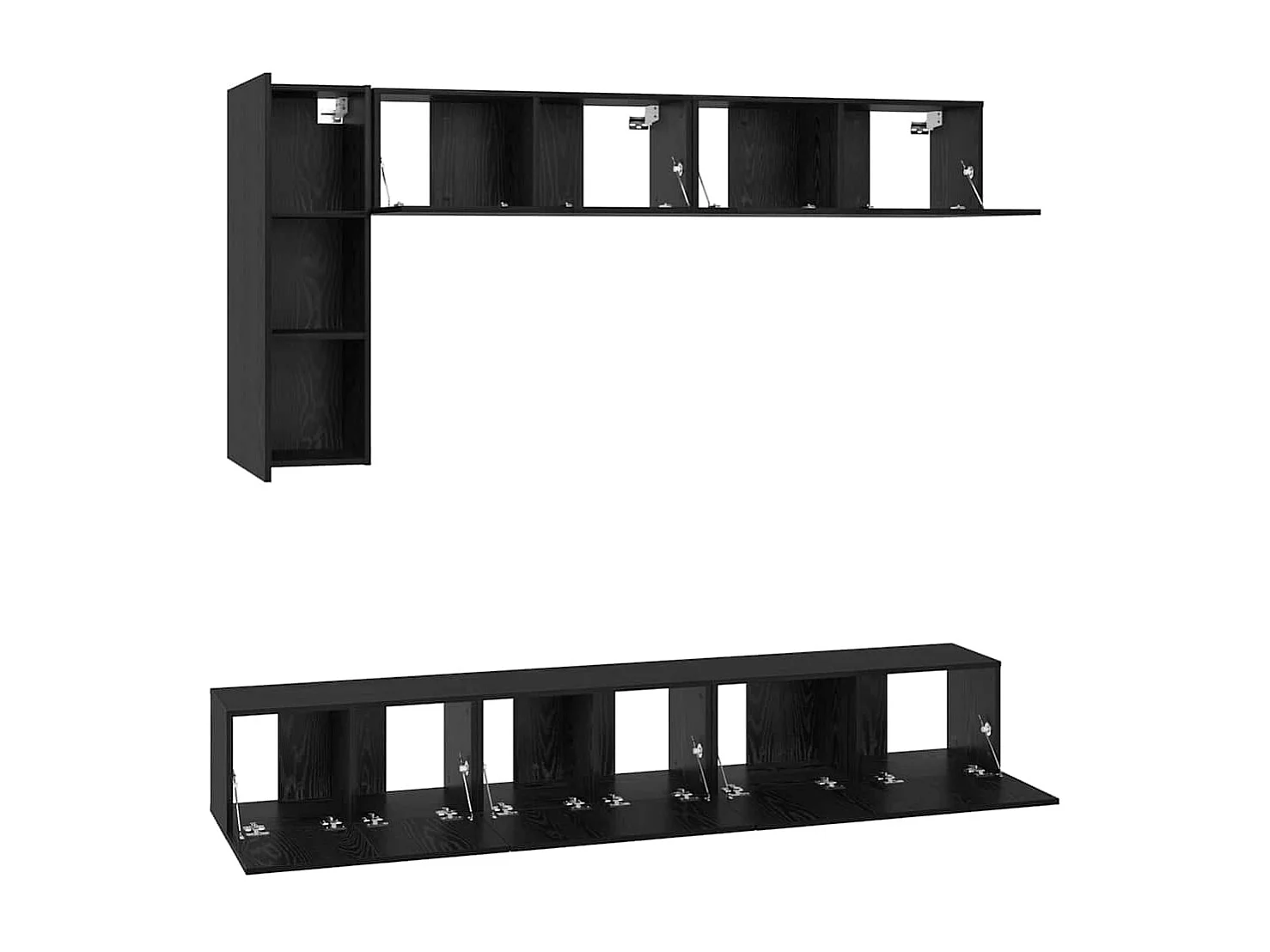 Ensemble meuble TV 6 pièces Chêne noir 30,5 x 30 x 90 cm